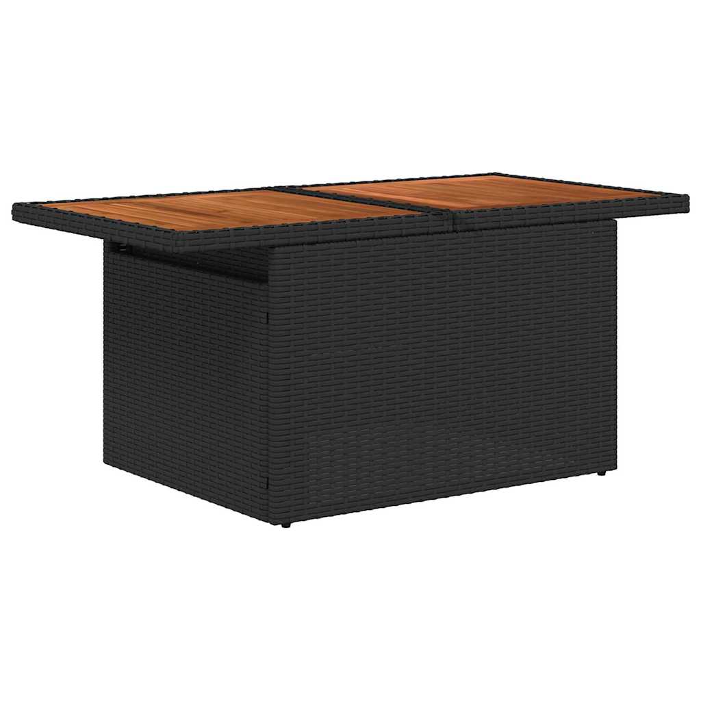 Garten-Sofa-Set mit Speicher 6 pcs Schwarz Poly Rattan