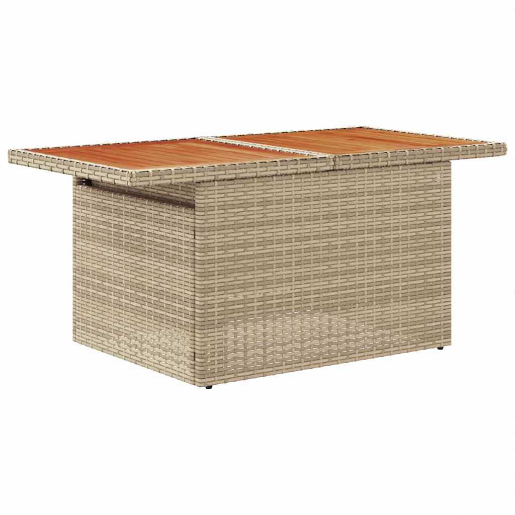 Garten-Sofa-Set mit Speicher 6 pcs Beige Poly Rattan