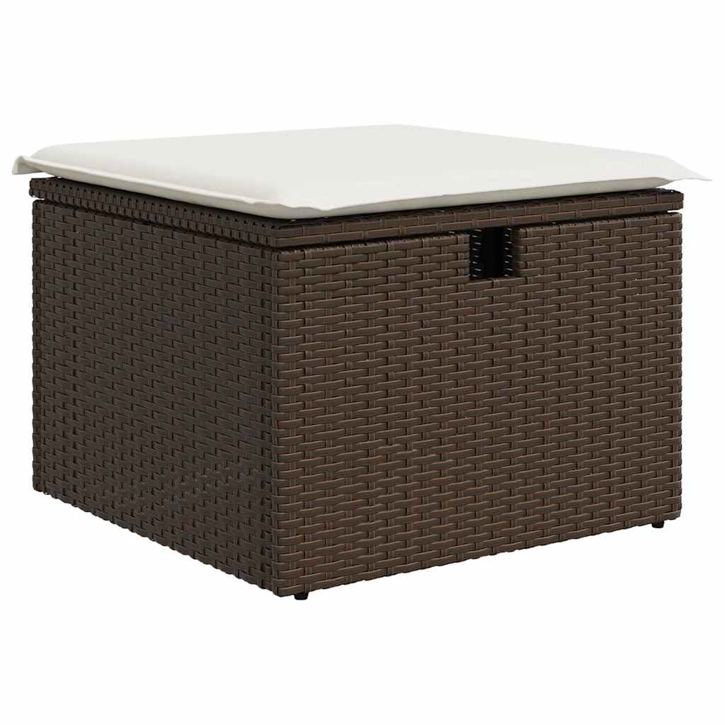 Garten-Sofa-Set 4 pcs Braun und Creme 196 x 117 x 85 cm