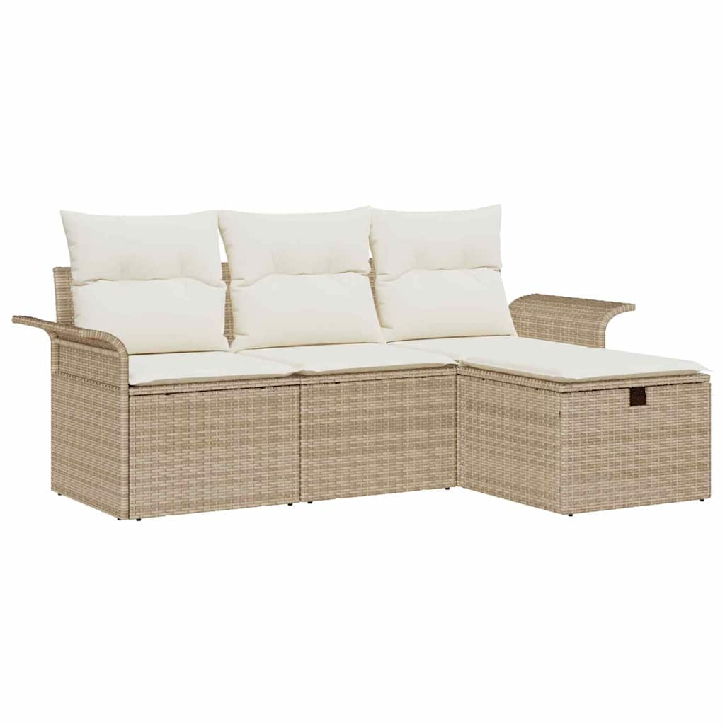 Garten-Sofa-Set 4 pcs Beige und Creme 196 x 117 x 85 cm