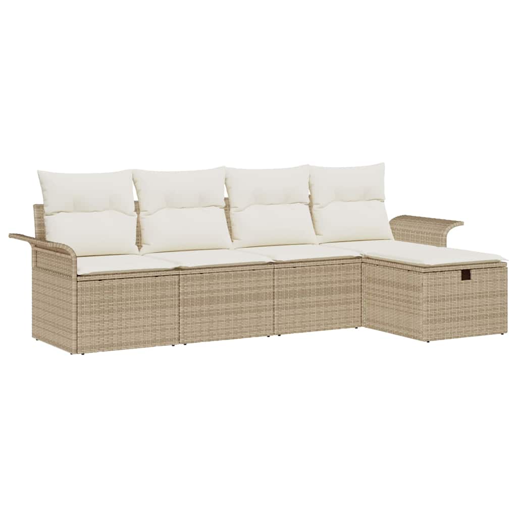 Garten-Sofa-Set 5 pcs Beige und Creme 251 x 117 x 85 cm