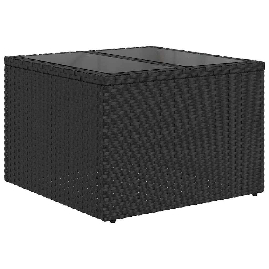 Garten-Sofa-Set 6 pcs Schwarz und Creme 251 x 117 x 85 cm