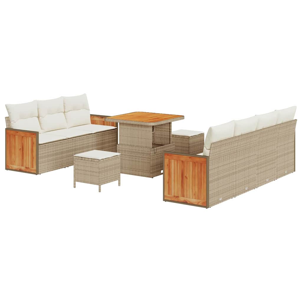 Garten-Sofa-Set 10 pcs Beige, Creme 80 x 80 x 71 cm Poly-Rattan