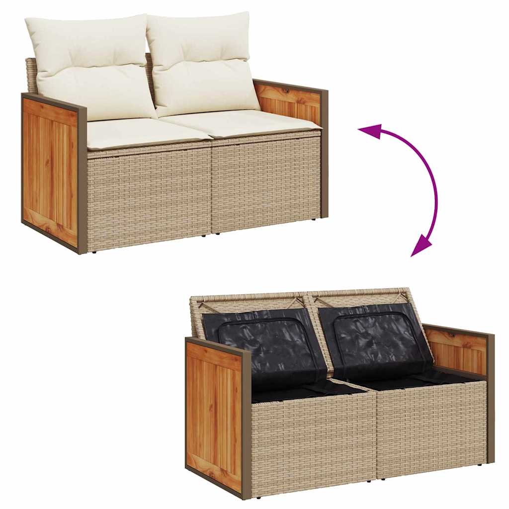 Garten-Sofa-Set 10 pcs Beige, Creme 80 x 80 x 71 cm Poly-Rattan