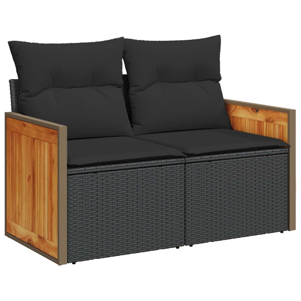 Garten-Sofa-Set 11 pcs Schwarz 100 x 100 x 71 cm Poly-Rattan