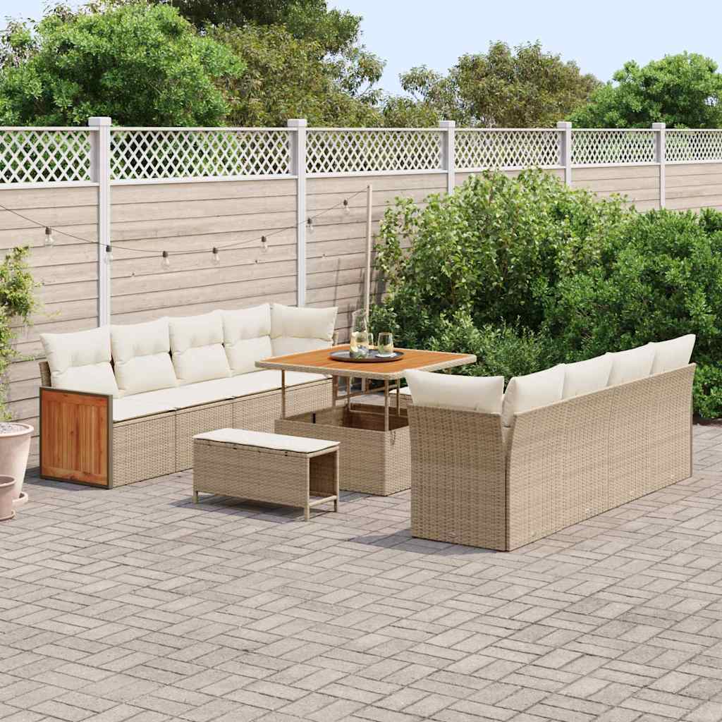 Garten-Sofa-Set 11 pcs Beige, Creme 100 x 100 x 71 cm
