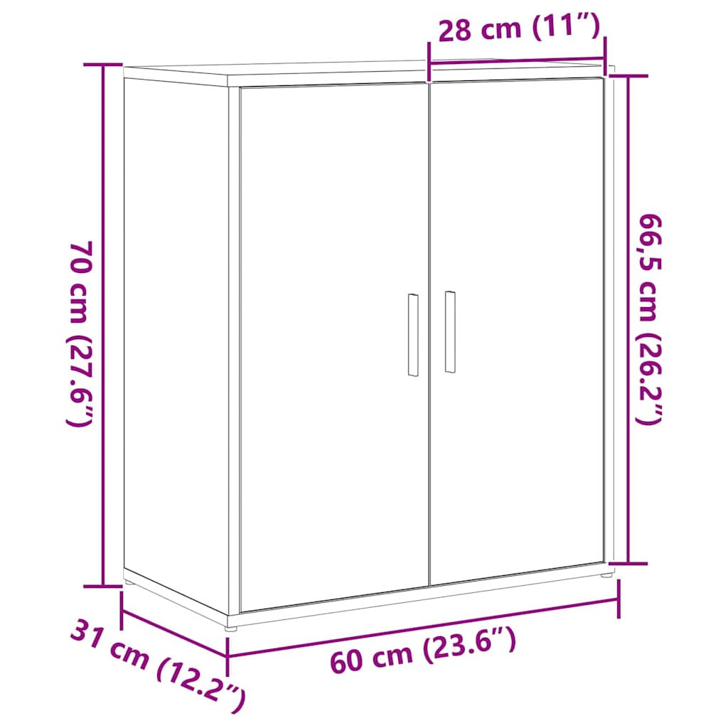 Hochboard 2 pcs Eiche handwerklich 60 x 31 x 70 cm