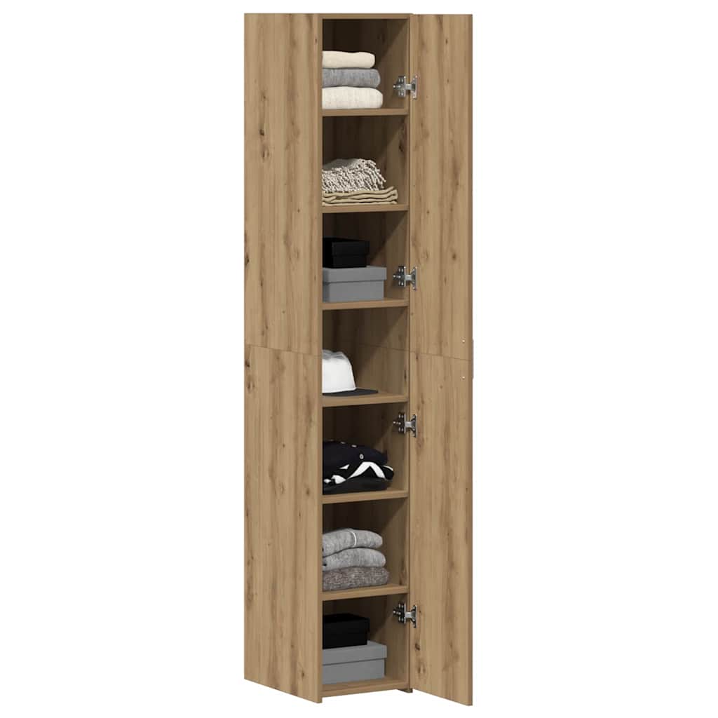 Hochboard Eiche handwerklich 30 x 42.5 x 185 cm Holzwerkstoff