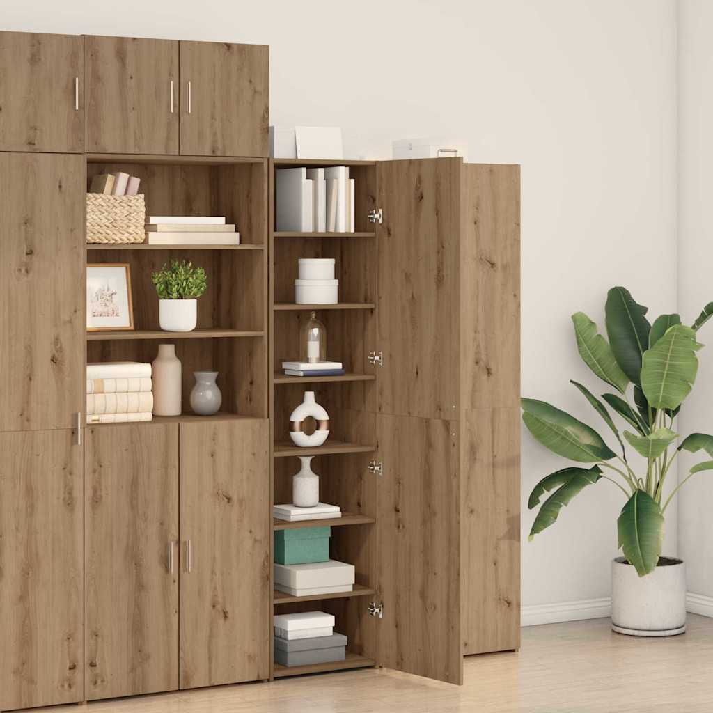 Highboard Eichenholz 45x42.5x185 cm Holzwerkstoff