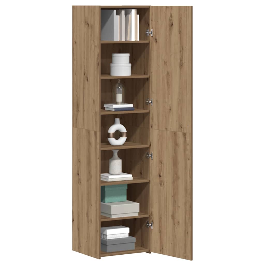 Highboard Eichenholz 45x42.5x185 cm Holzwerkstoff