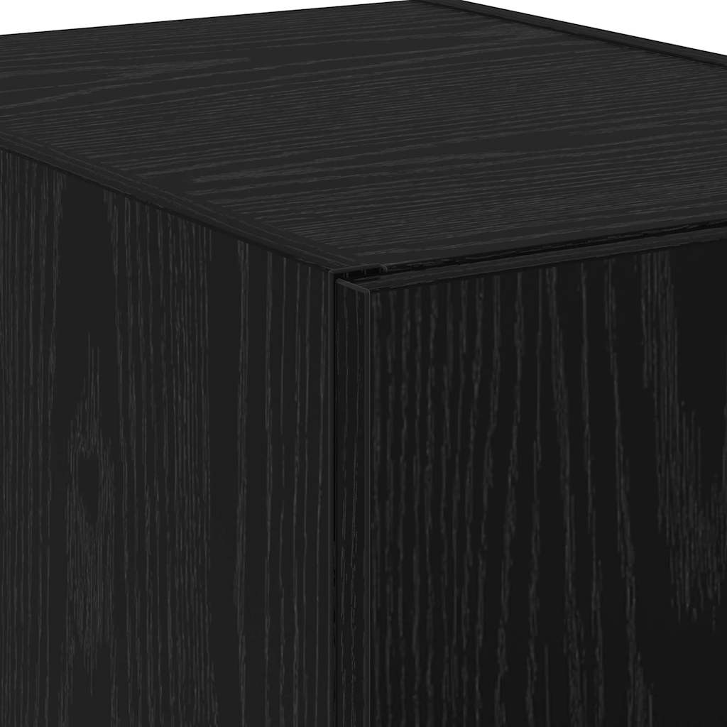 Hochboard Schwarz Eiche 40x42.5x185 cm Holzwerkstoff