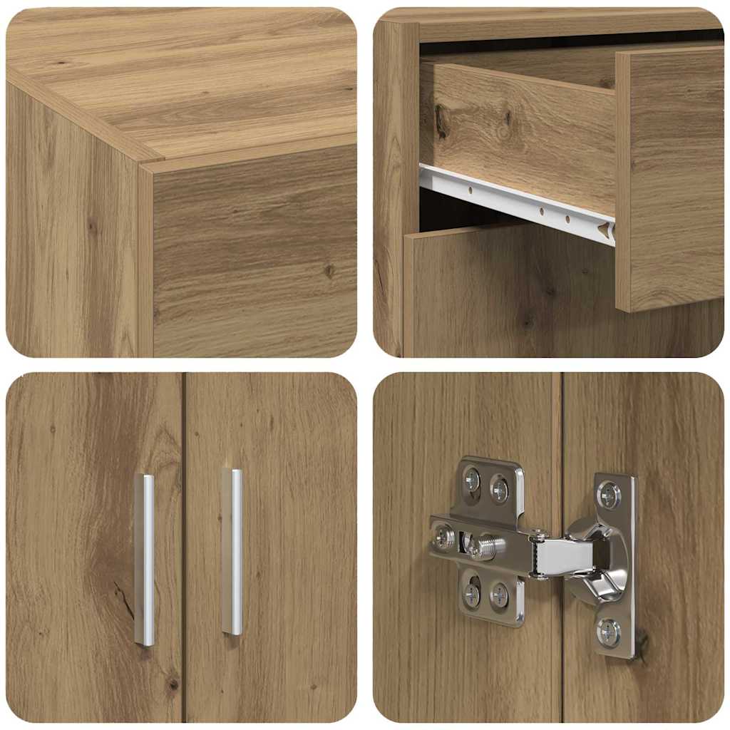 Badschrank Eiche handwerklich 80 x 42,5 x 93,5 cm Holzwerkstoff