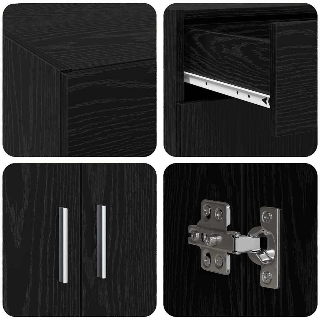 Badschrank Schwarze Eiche 80 x 42,5 x 93,5 cm Holzwerkstoff