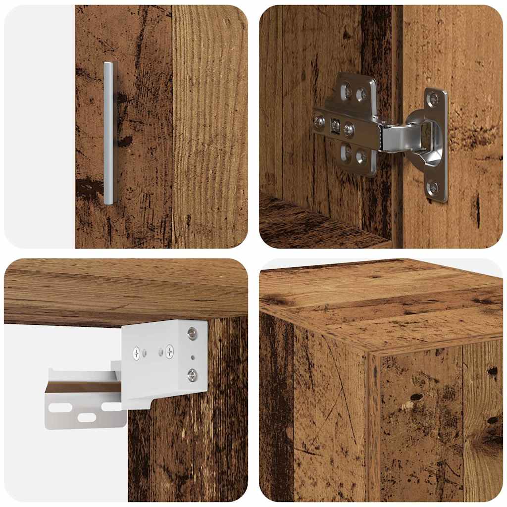 Schlanker Stauraum Schrank Altholz 30 x 42.5 x 225 cm