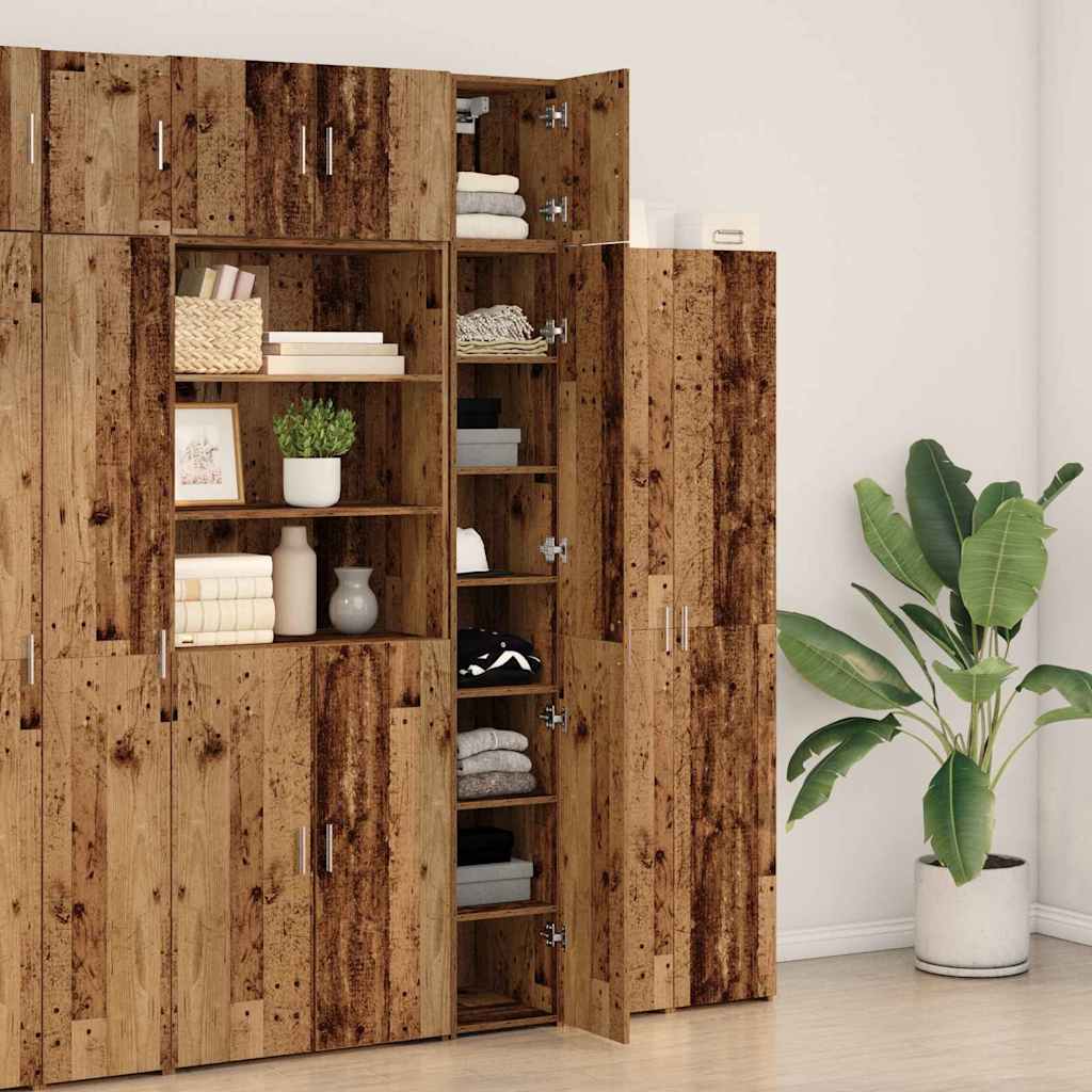 Schlanker Stauraum Schrank Altholz 30 x 42.5 x 225 cm