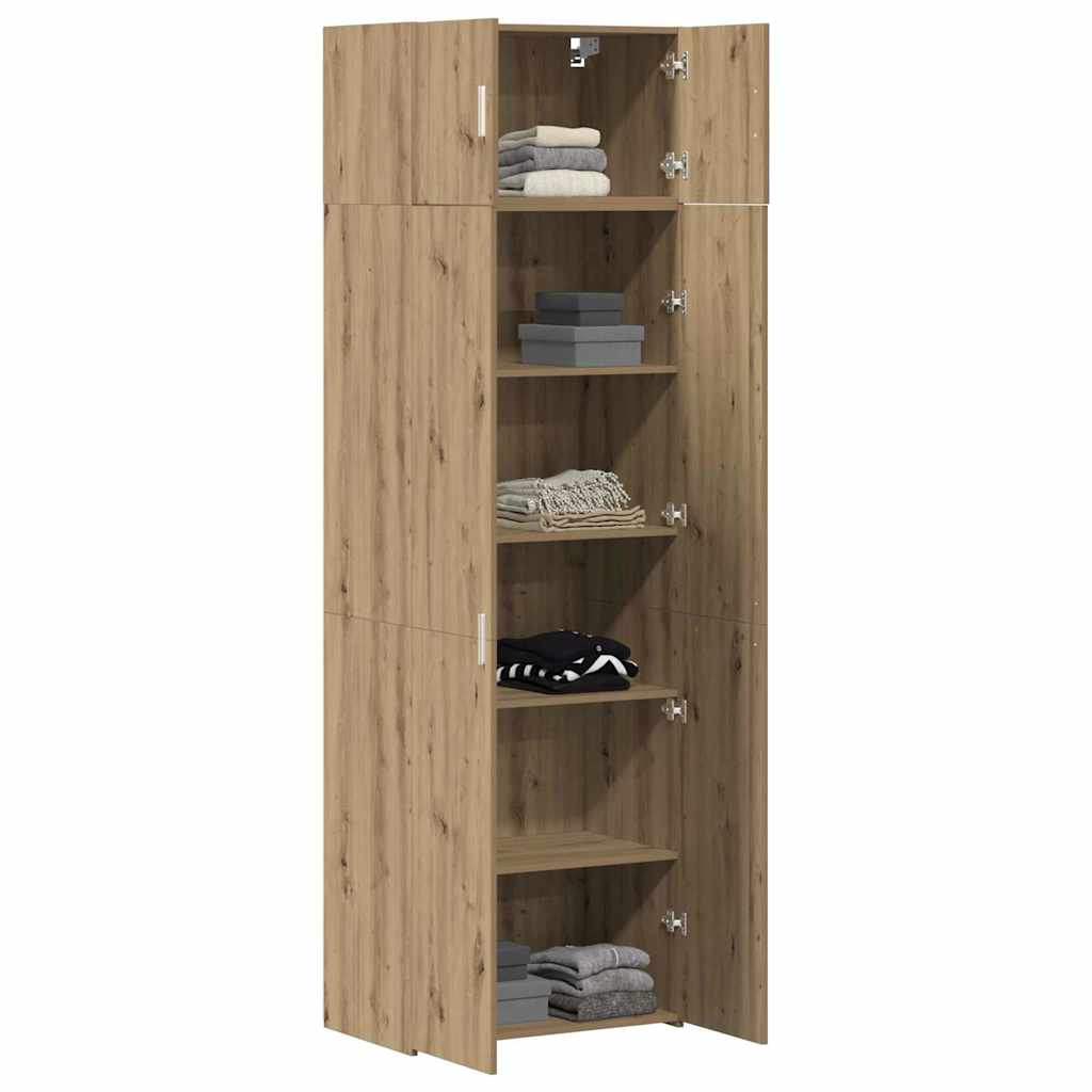 Badschrank Eiche handwerklich 70 x 42,5 x 225 cm Holzwerkstoff
