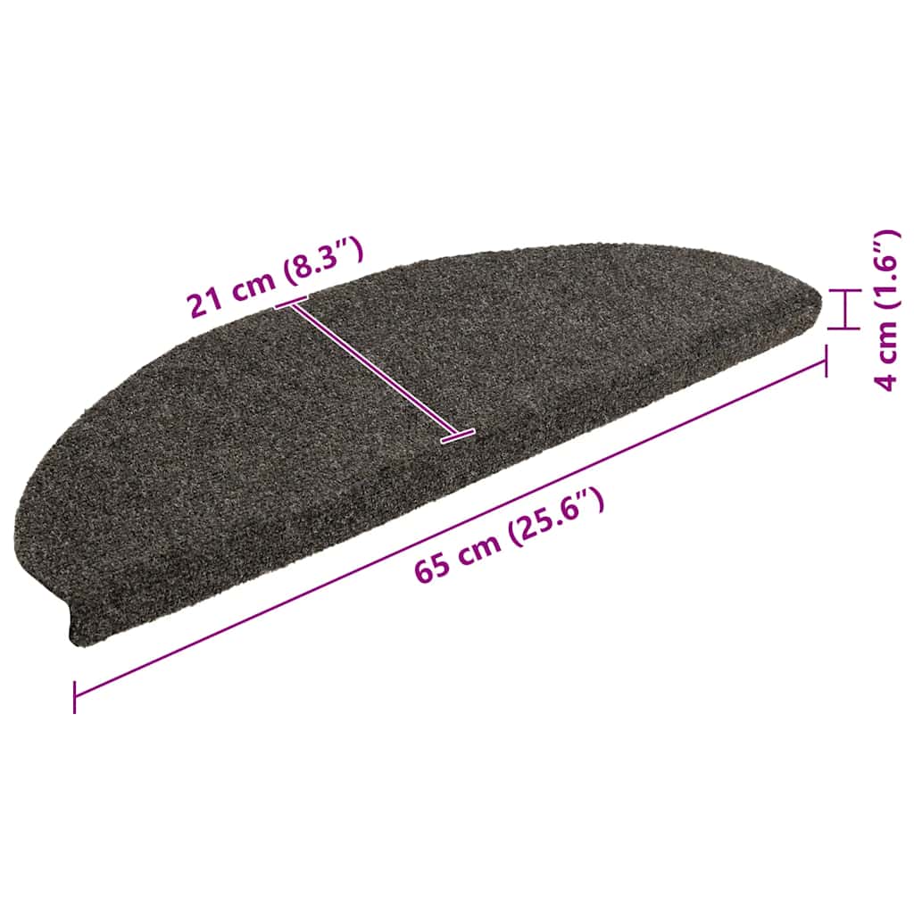 Stufenmatten Selbstklebend 30 Stk. 65x21x4 cm Anthrazit Halbrund Groß