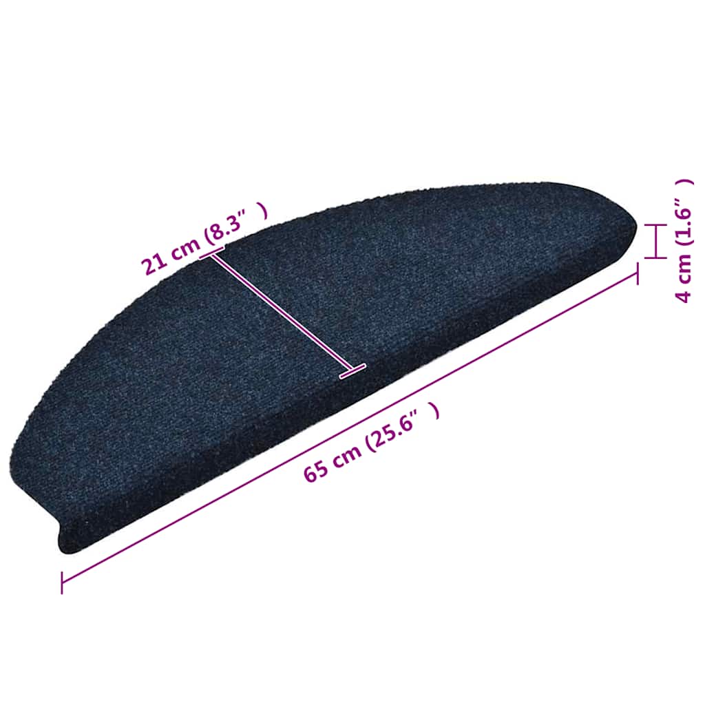 Stufenmatten Selbstklebend 30 Stk. 65x21x4 cm Marineblau Halbrund Groß