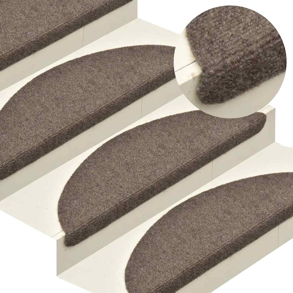 Stufenmatten Selbstklebend 30 Stk. 56x17x3 cm Beige Halbrund