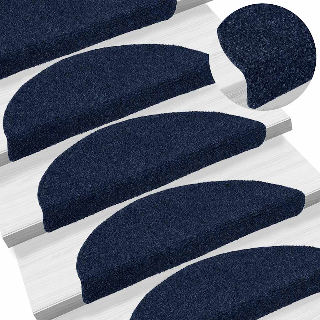 Stufenmatten Selbstklebend 30 Stk. 56x17x3 cm Marineblau Halbrund