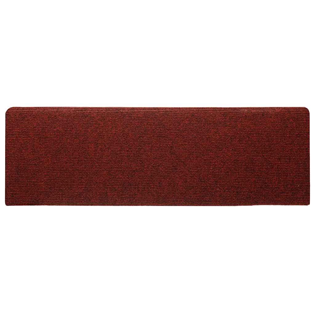 Stufenmatten Selbstklebend 30 Stk. 65x21x4 cm Bordeauxrot Rechteckiger Rand