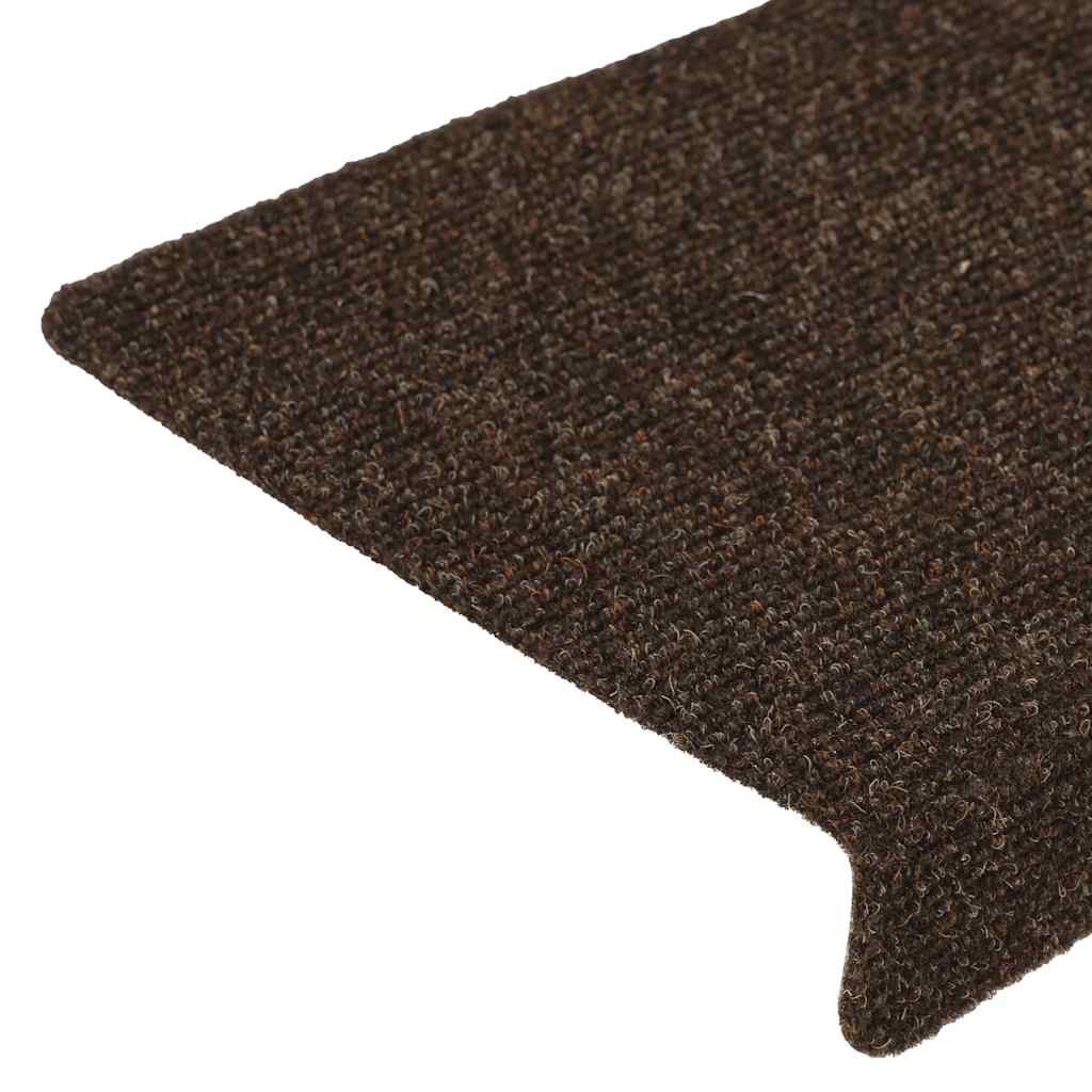 Stufenmatten Selbstklebend 30 Stk. 65x21x4 cm Braun Rechteckiger Rand