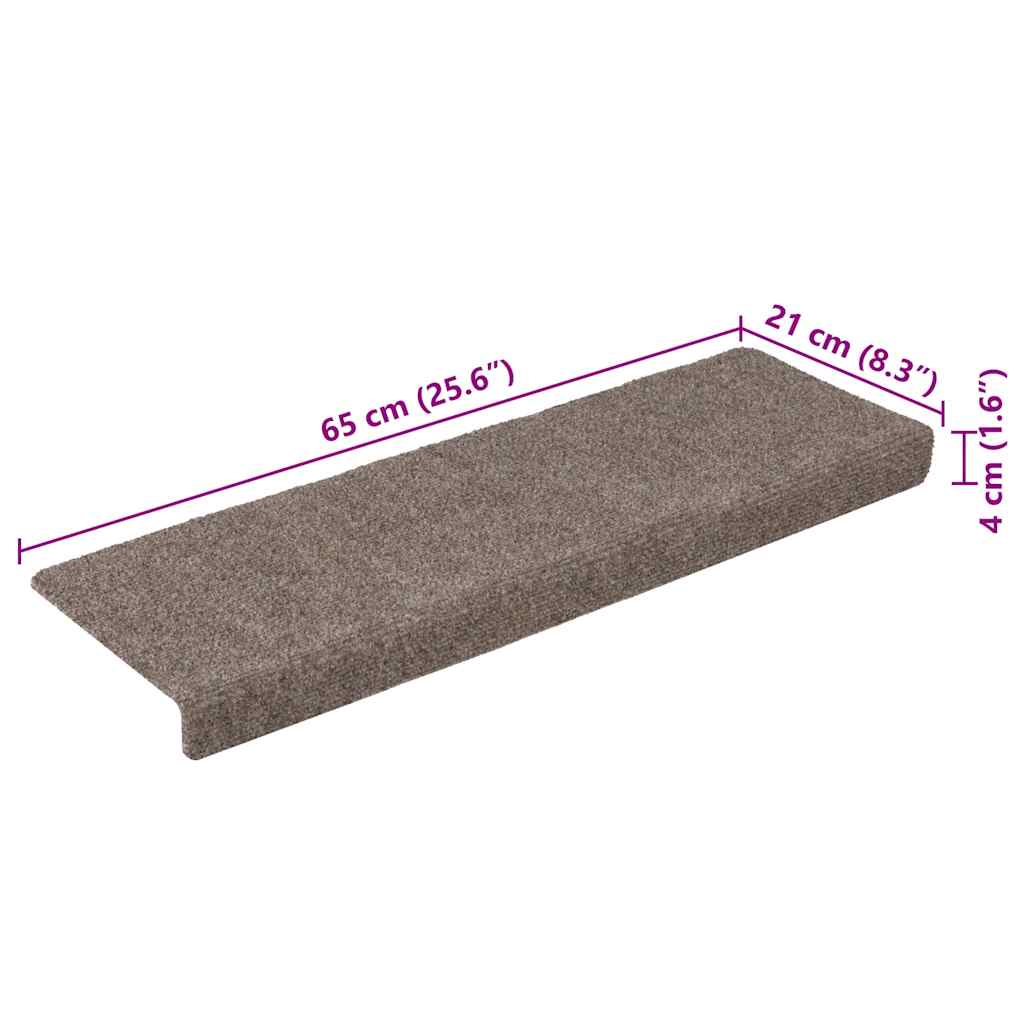 Stufenmatten Selbstklebend 30 Stk. 65x21x4 cm Beige Rechteckiger Rand
