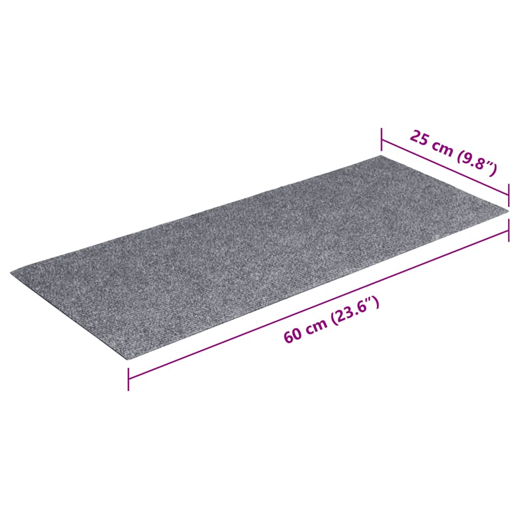 Stufenmatten Selbstklebend 30 Stk. 60x25 cm Hellgrau Rechteckig