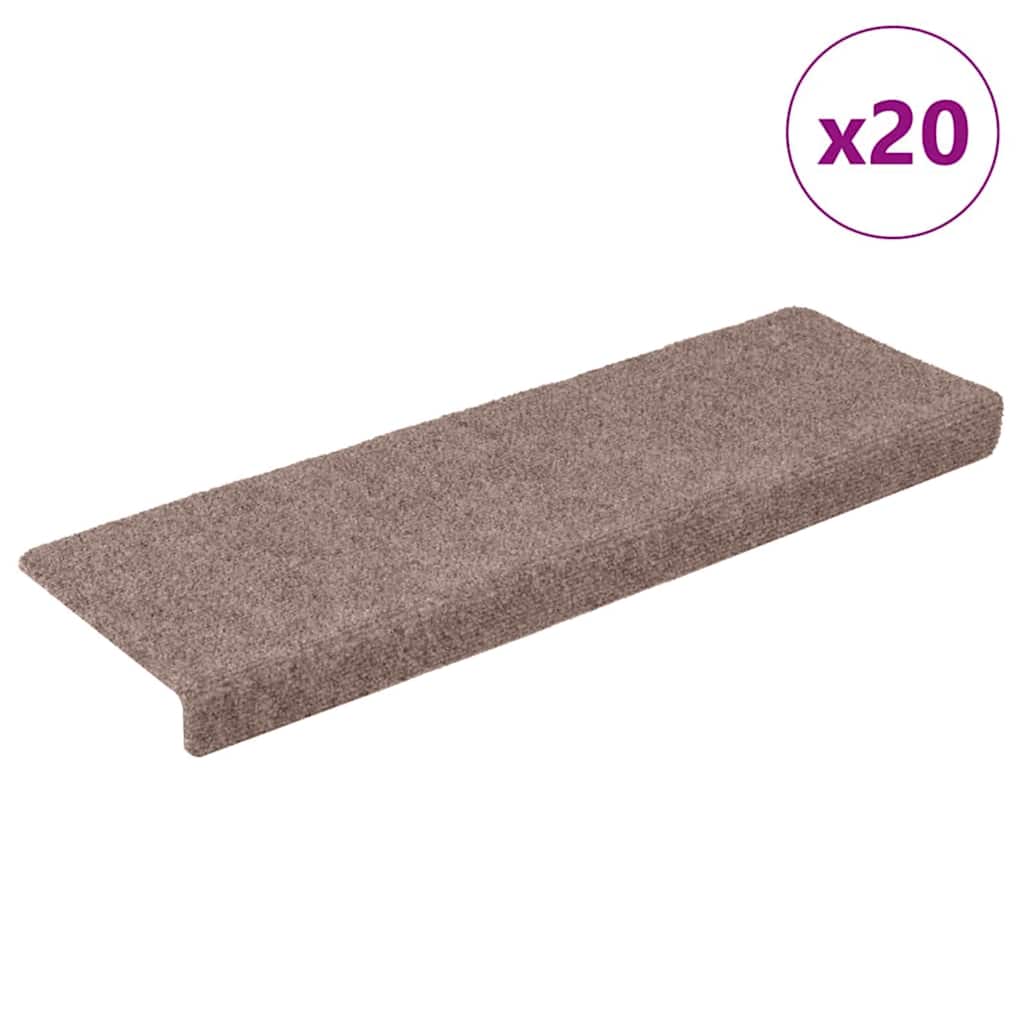 Stufenmatten Selbstklebend 20 Stk. 65x21x4 cm Creme Rechteckiger Rand