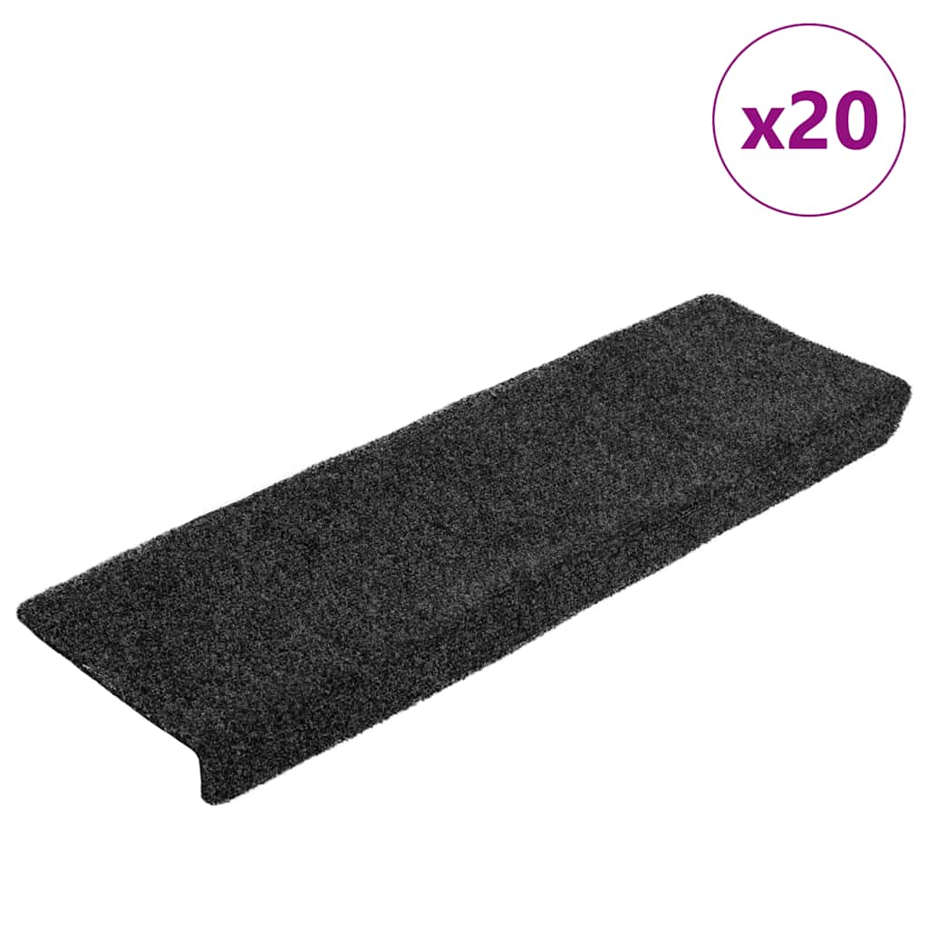Stufenmatten Selbstklebend 20 Stk. 65x21x4 cm Grau Rechteckiger Rand