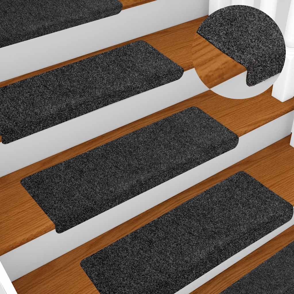 Stufenmatten Selbstklebend 20 Stk. 65x21x4 cm Grau Rechteckiger Rand
