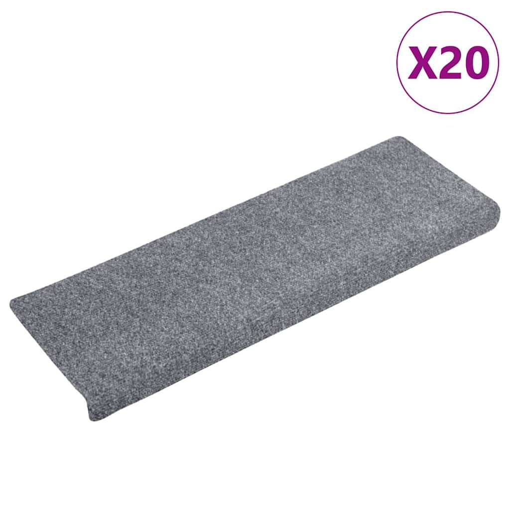 Stufenmatten Selbstklebend 20 Stk. 65x21x4 cm Hellgrau Rechteckiger Rand