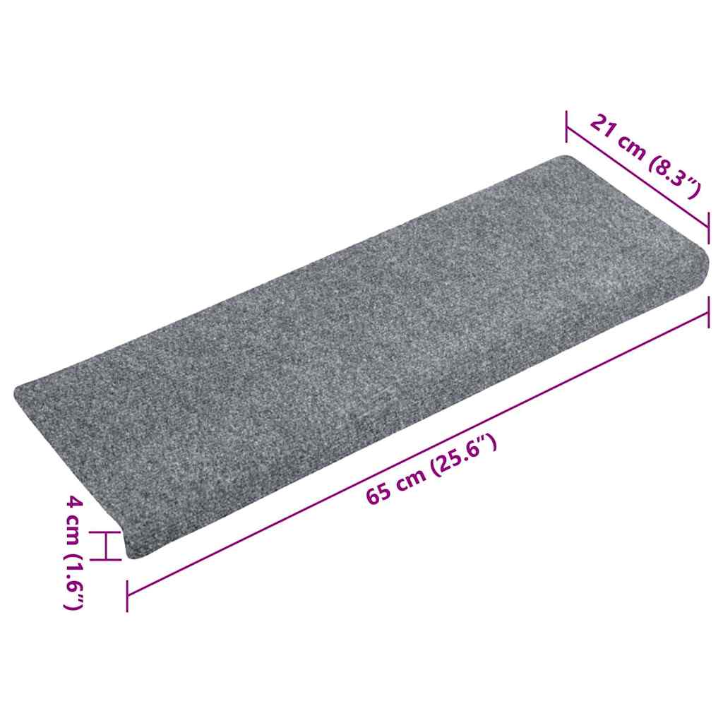 Stufenmatten Selbstklebend 20 Stk. 65x21x4 cm Hellgrau Rechteckiger Rand