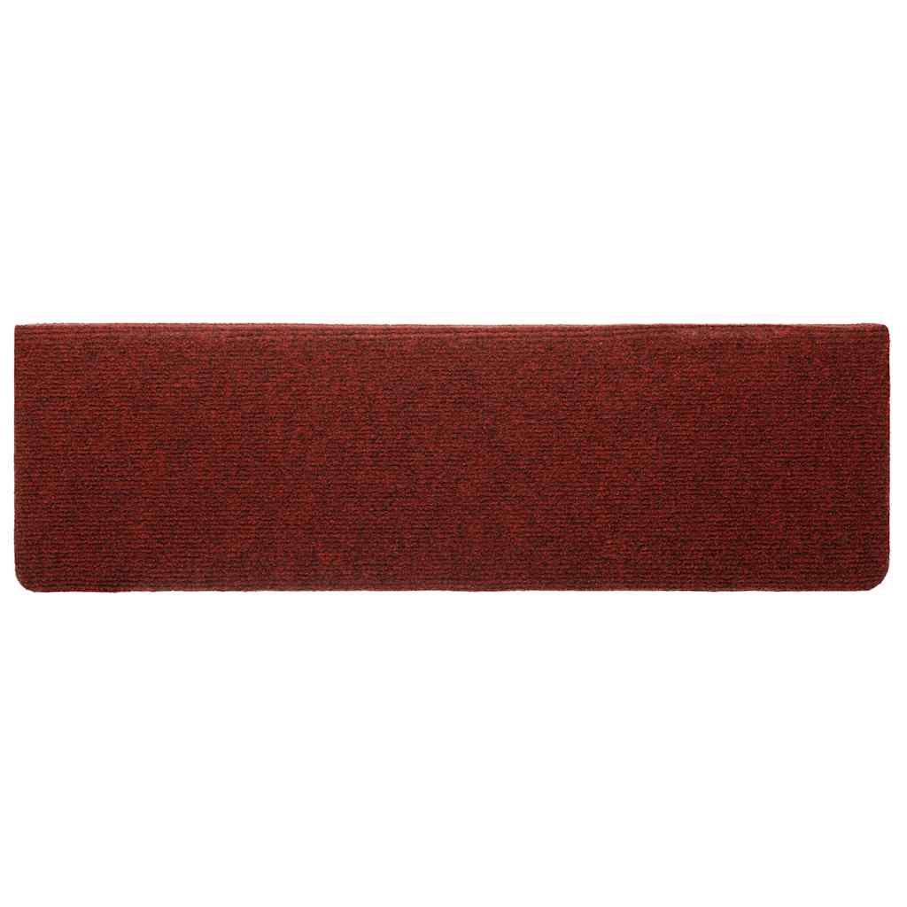 Stufenmatten Selbstklebend 20 Stk. 65x21x4 cm Bordeauxrot Rechteckiger Rand
