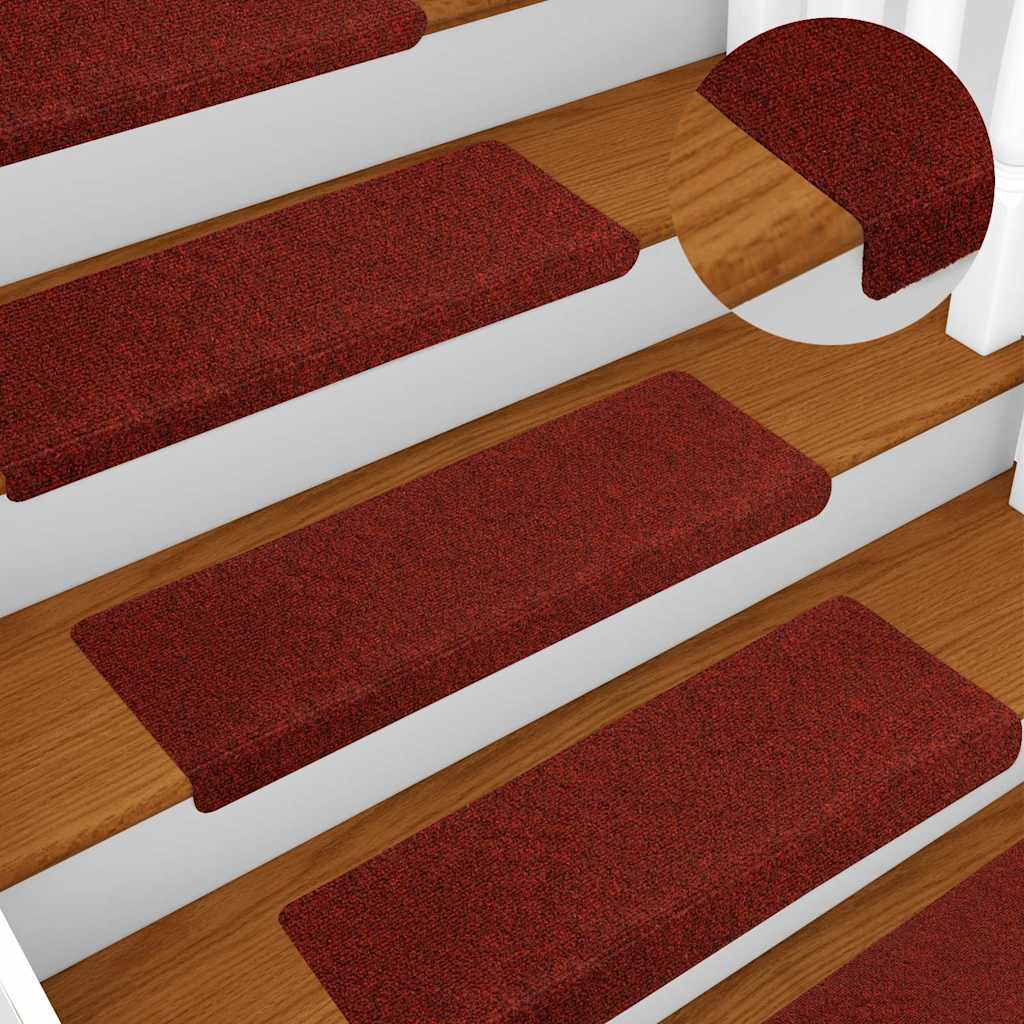 Stufenmatten Selbstklebend 20 Stk. 65x21x4 cm Bordeauxrot Rechteckiger Rand