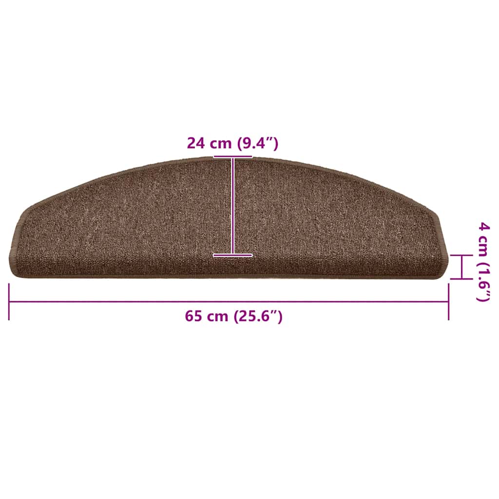 Stufenmatten 30 Stk. 65x24x4 cm Braun Halbrund Groß