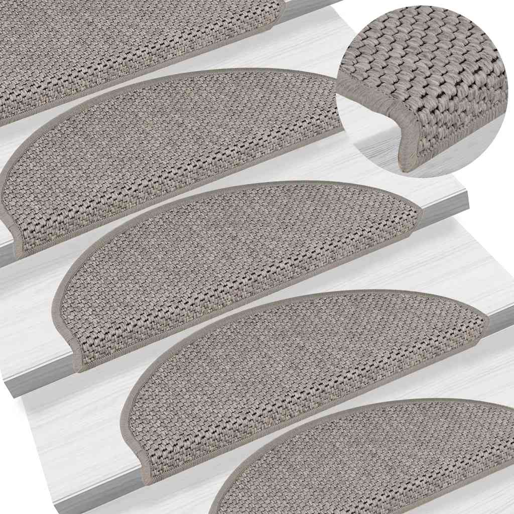 Stufenmatten Selbstklebend Sisal-Optik 30Stk. 65x21x4cm Silbern