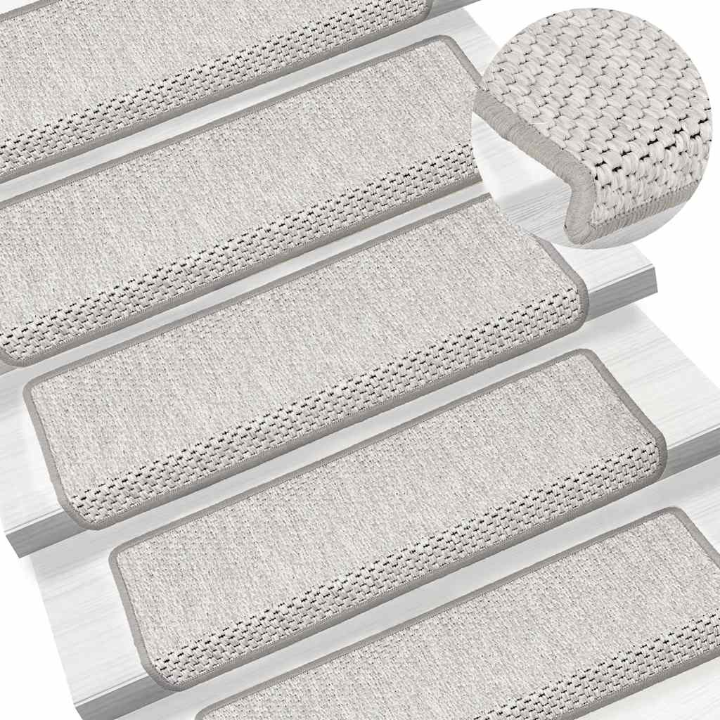 Stufenmatten Selbstklebend Sisal-Optik 30Stk. 65x21x4cm Platina