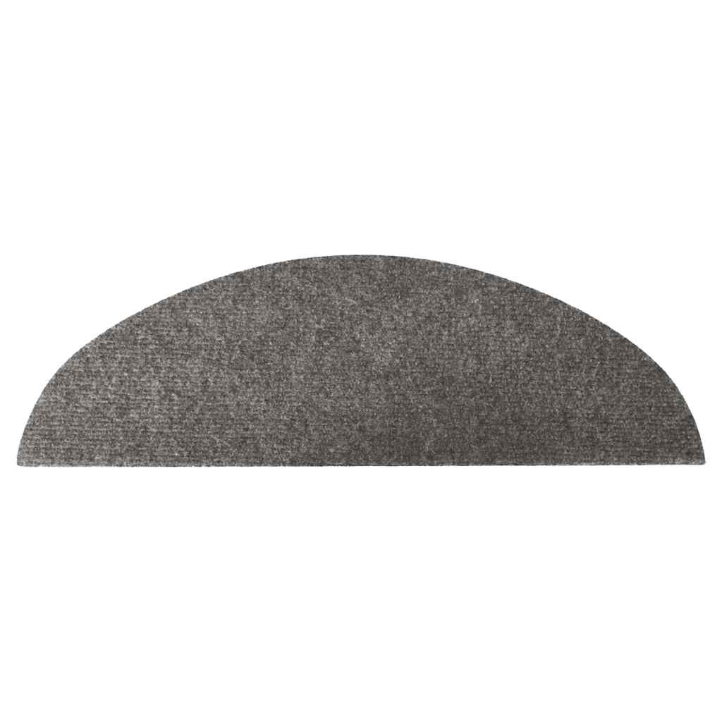 Self-adhesive stair mats, 20 pieces, grey, 56 x 17 x 3 cm