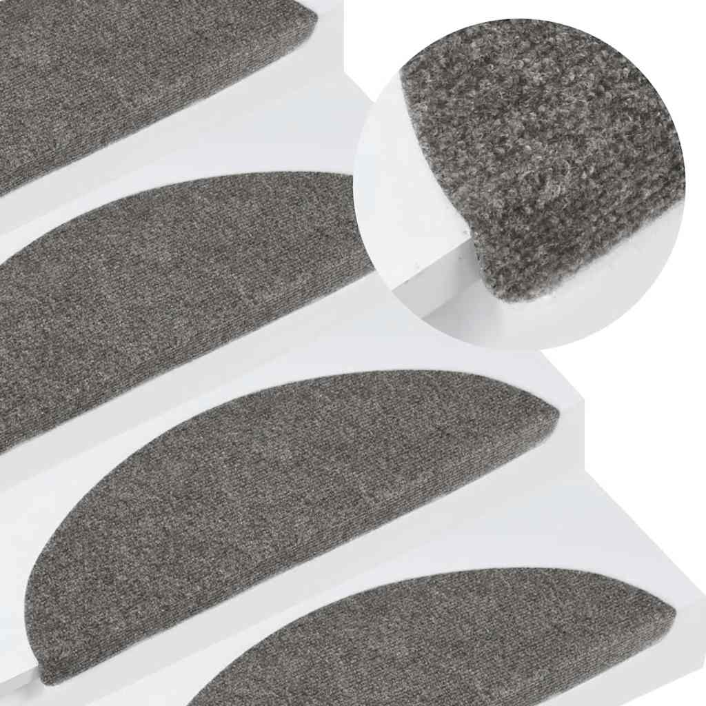 Self-adhesive stair mats, 20 pieces, grey, 56 x 17 x 3 cm