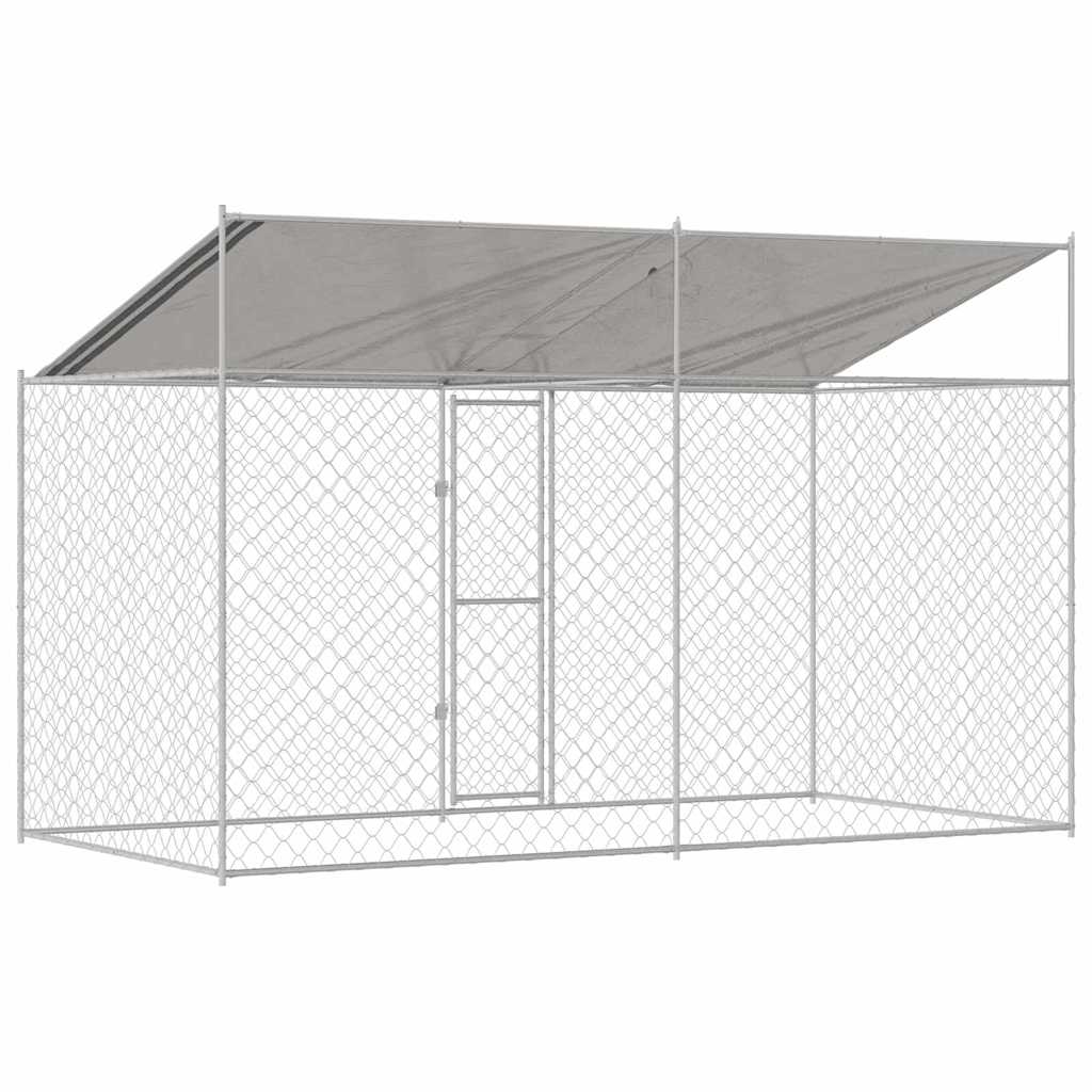 Hundekäfig Silber 400 x 200 x 256 cm Verzinkter Stahl