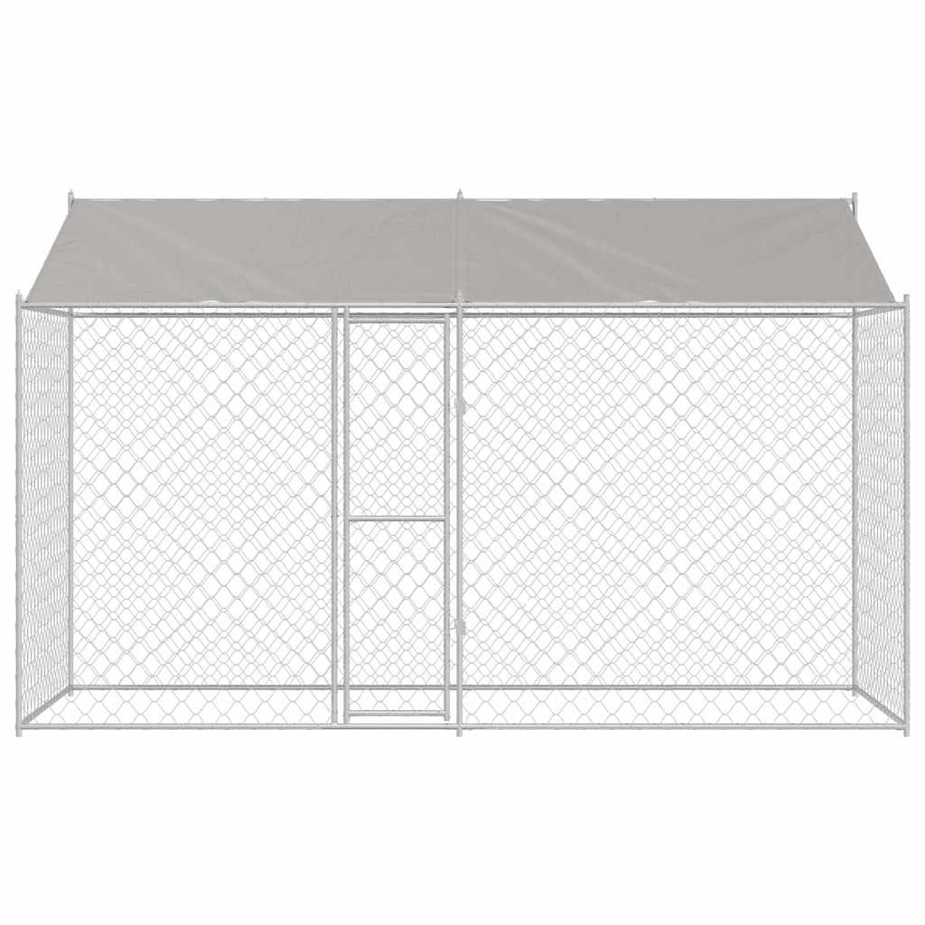 Hundekäfig Silber 400 x 200 x 256 cm Verzinkter Stahl