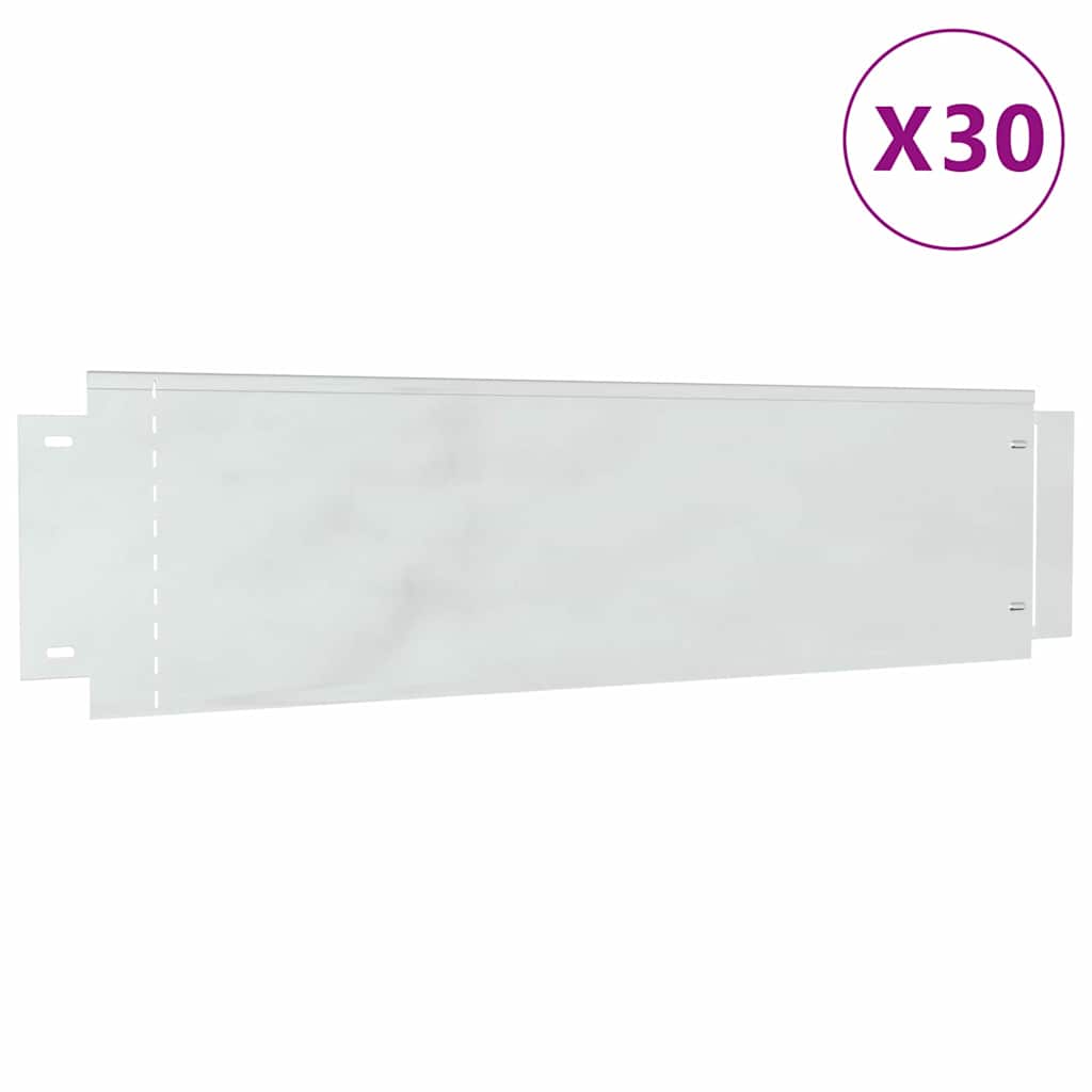 Rasenkanten 30 pcs Silber 100 x 25 cm Verzinkter Stahl