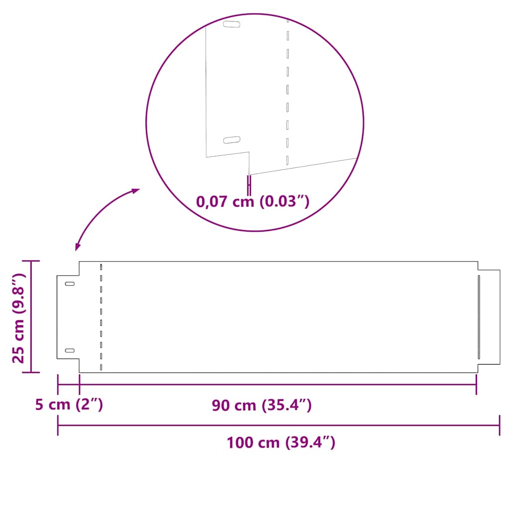 Rasenkanten 30 pcs Silber 100 x 25 cm Verzinkter Stahl