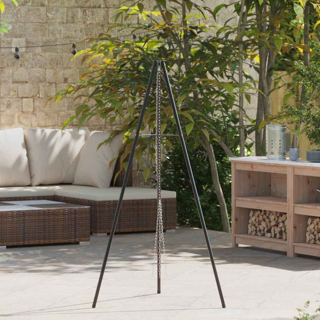 Lagerfeuer Stativ Schwarz 92 x 92 x 151.5 cm Stahl