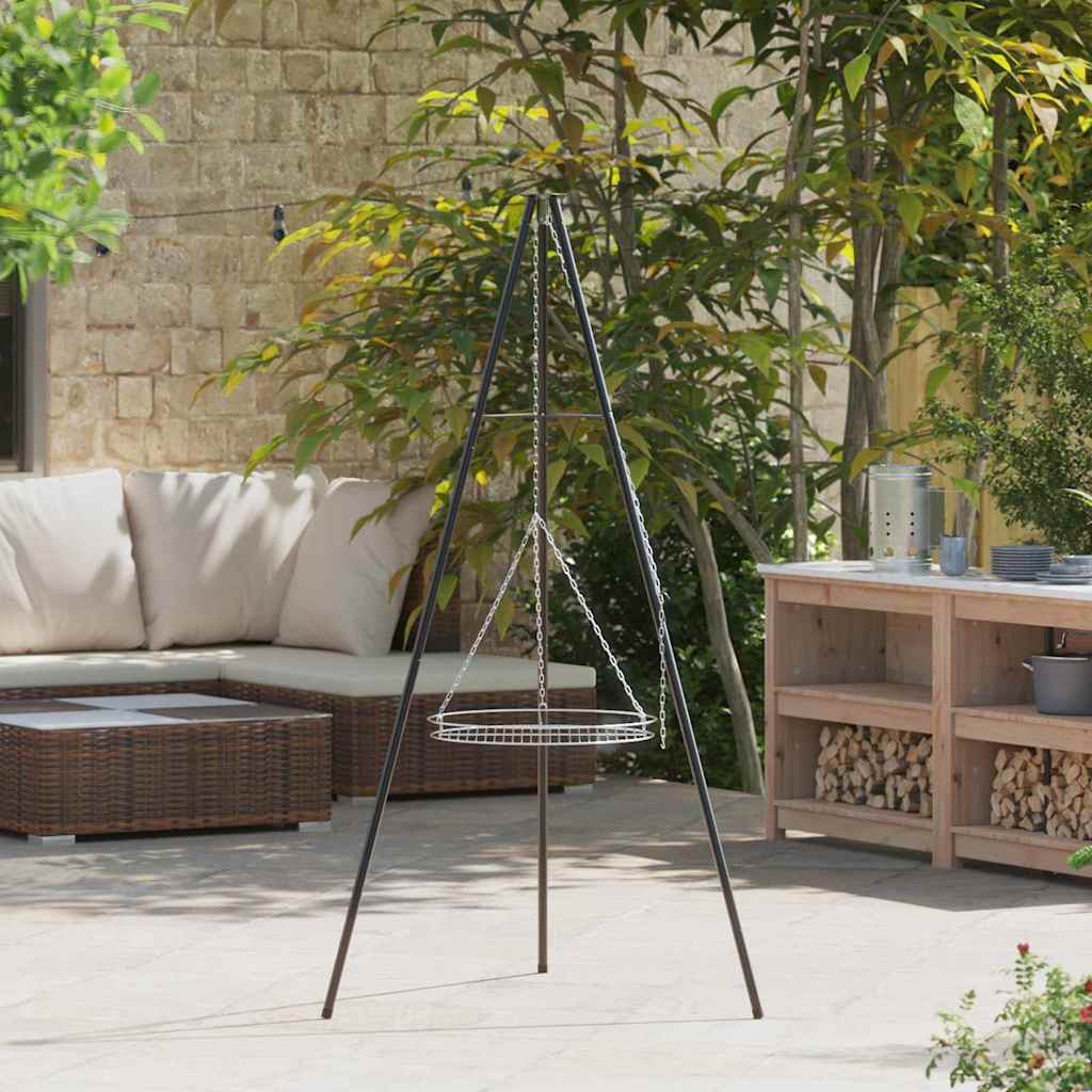 Lagerfeuer Stativ Schwarz 92 x 92 x 171.5 cm Stahl