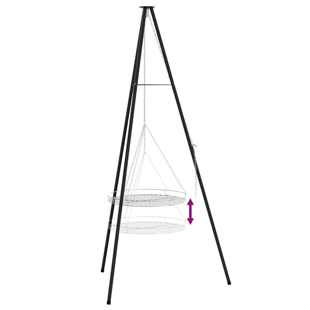 Lagerfeuer Stativ Schwarz 92 x 92 x 171.5 cm Stahl