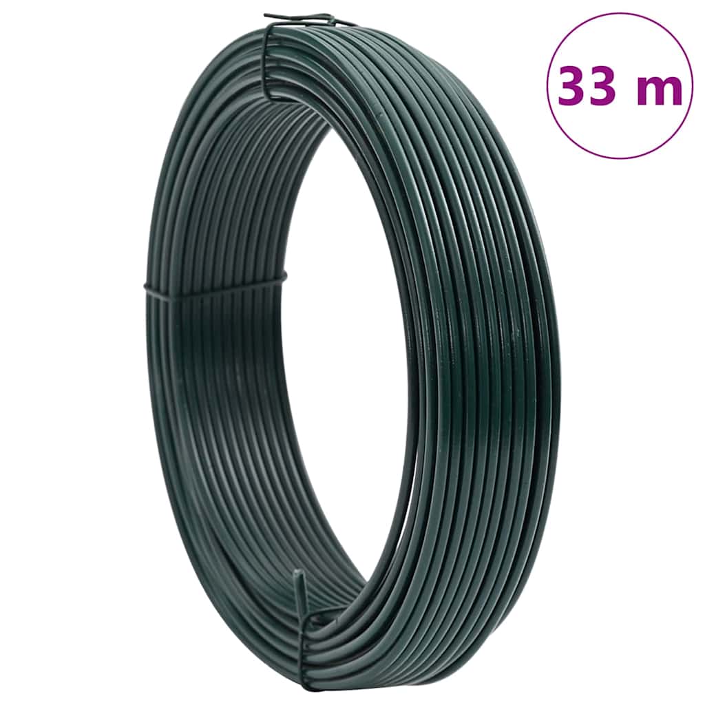 Zaunbindedraht Grün 33 m PVC-beschichteter Stahl