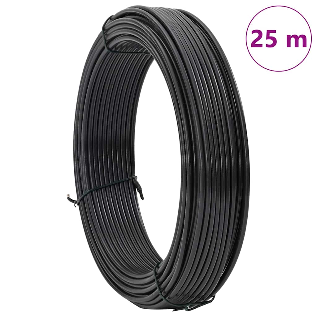 Zaunbindedraht Anthrazit 25 m PVC-beschichteter Stahl