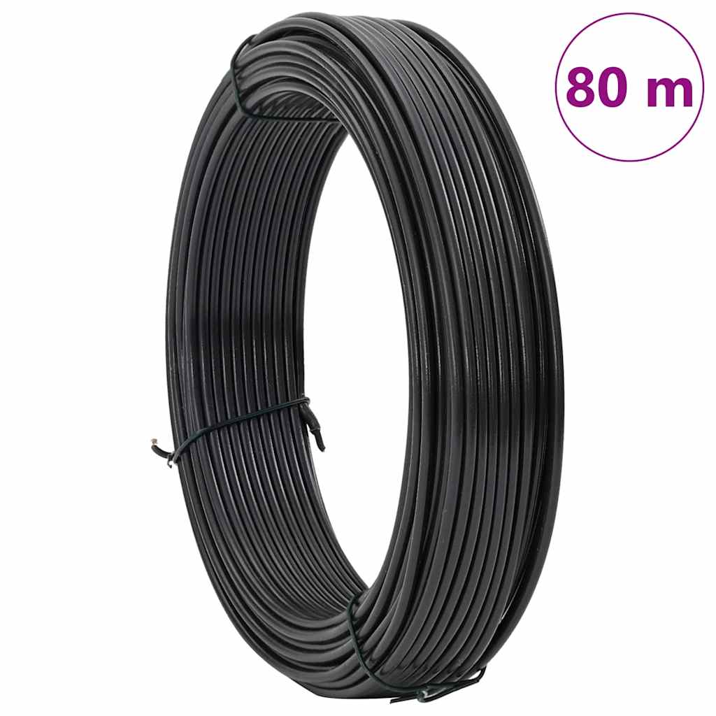 Zaunbindedraht Anthrazit 80 m PVC-beschichteter Stahl